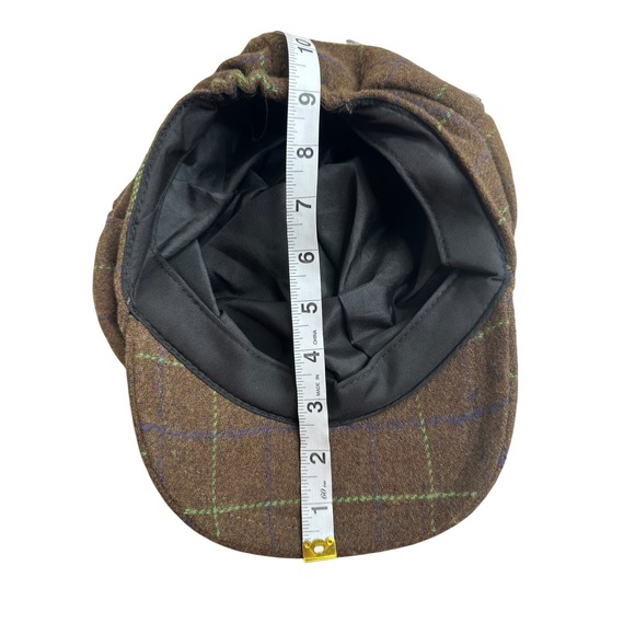Men's Plaid Newsboy Cap Brown Green Blue Tweed Baker Boy Hat - Picture 7 of 7